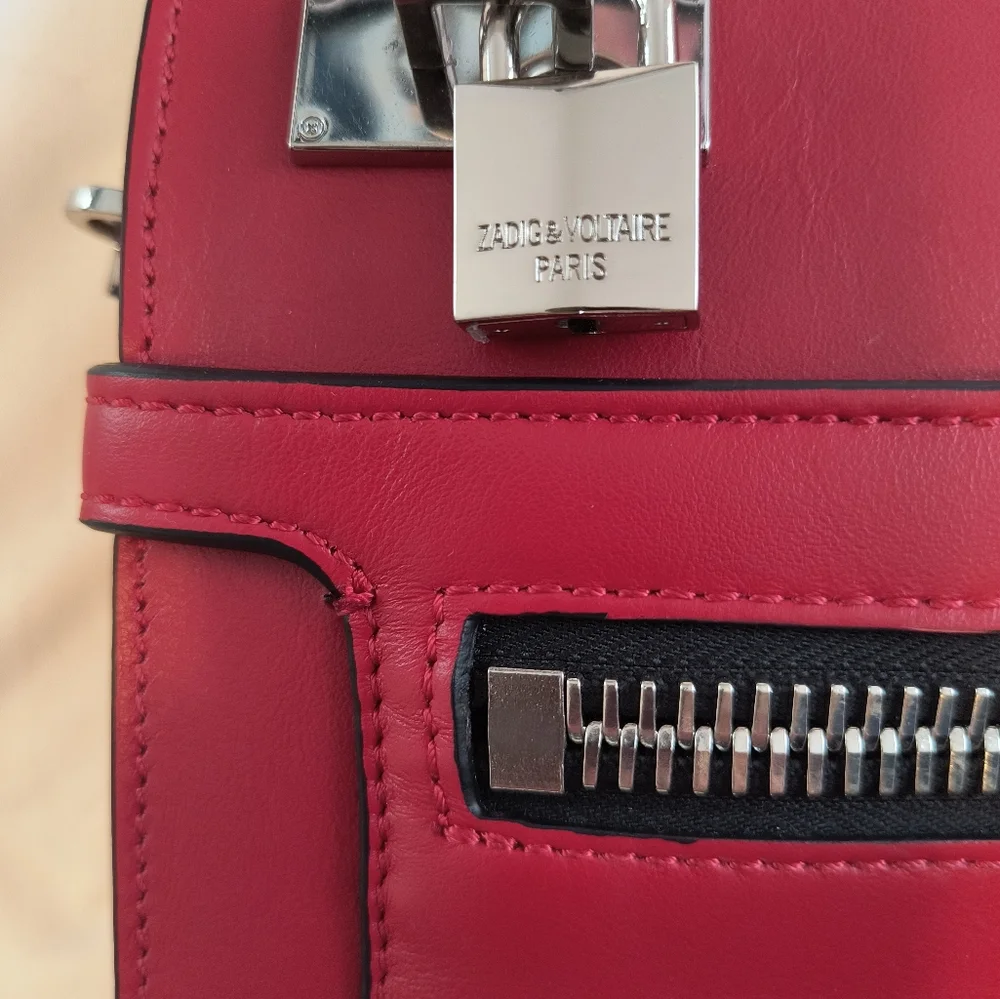 Zadig & Voltaire ❤️‍🔥 Red Calf Leather Crossbody Bag - Picture 6 of 16